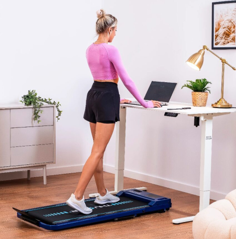 Беговая дорожка электрическая THUNDER VIVA Синяя – Умный фитнес и компактность для комфорта дома! [1]