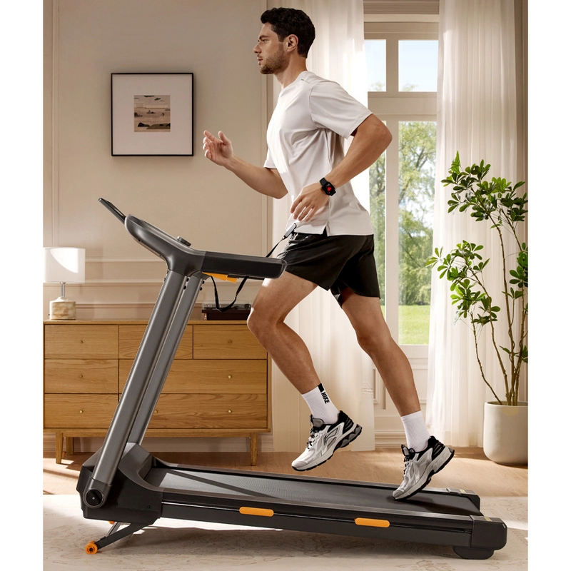 Bandă de alergat electrică Kingsmith WalkingPad G15 (Motor 3 CP, Înclinare reglabilă 10°, Viteză max. 15 km/h, Sarcină max. 136 kg, Pliabilă, Senzor Puls, Bluetooth, Negru) [2]
