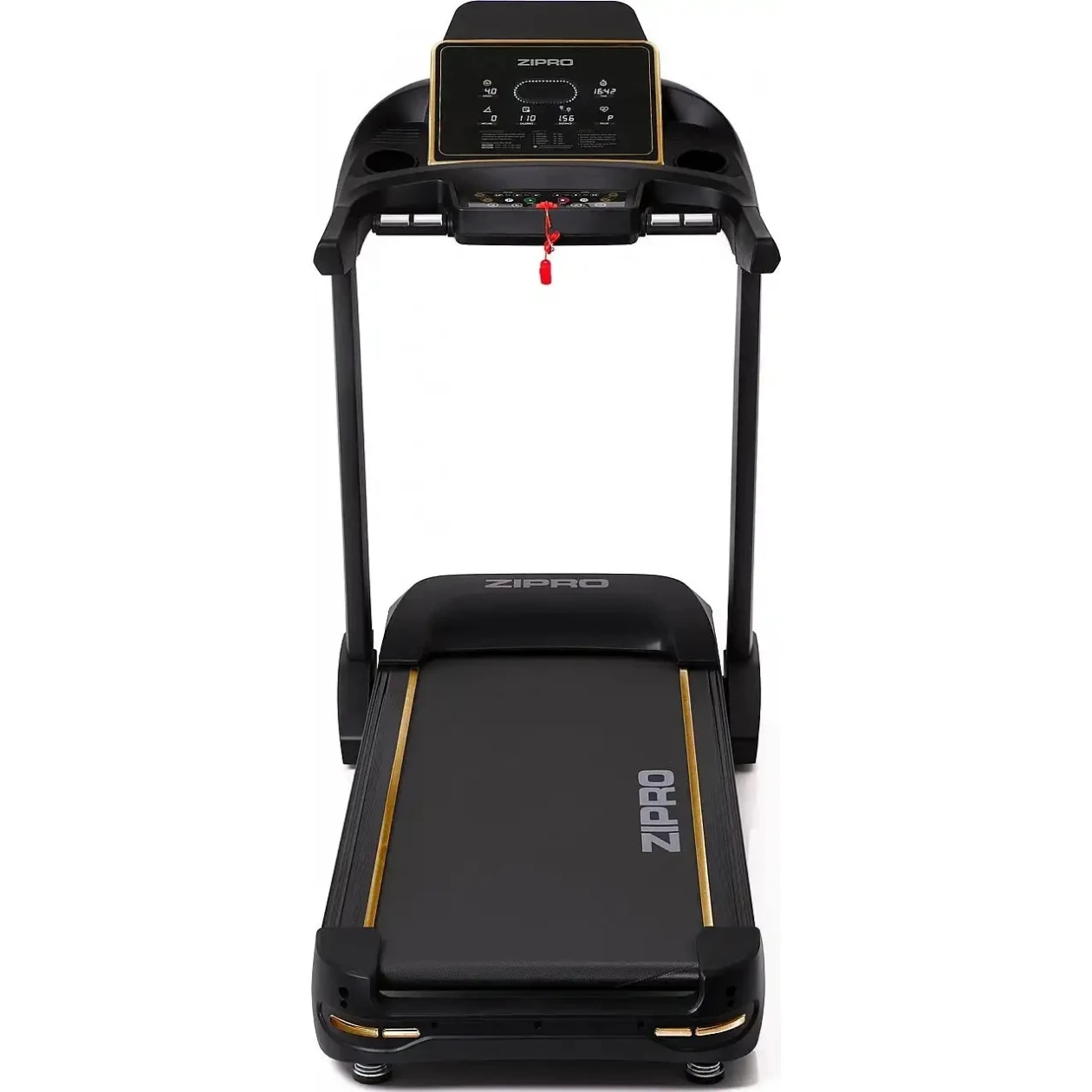 Bandă de alergat electrică Zipro Pacemaker Gold iConsole+ (3 CP, Viteza max. 18 km/h, Sarcină max. 150 kg, Înclinare 0-15°, Wi-Fi, Pliabilă, Negru/Gold) [4]