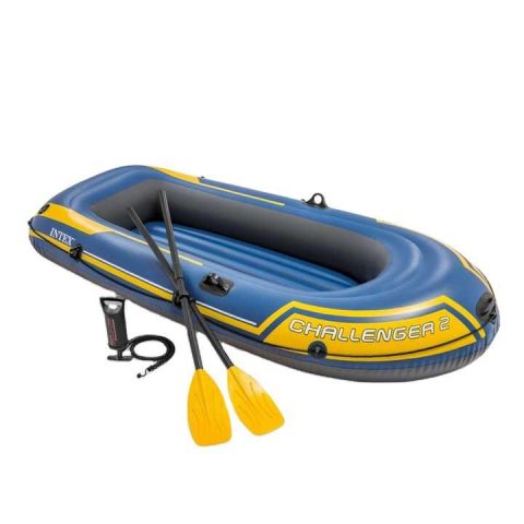 Barci Gonflabile - Barcă gonflabilă INTEX Challenger 2 cu vâsle și pompă, 236x114x41 cm, 2 persoane, max. 200 kg – aventură și siguranță pe apă