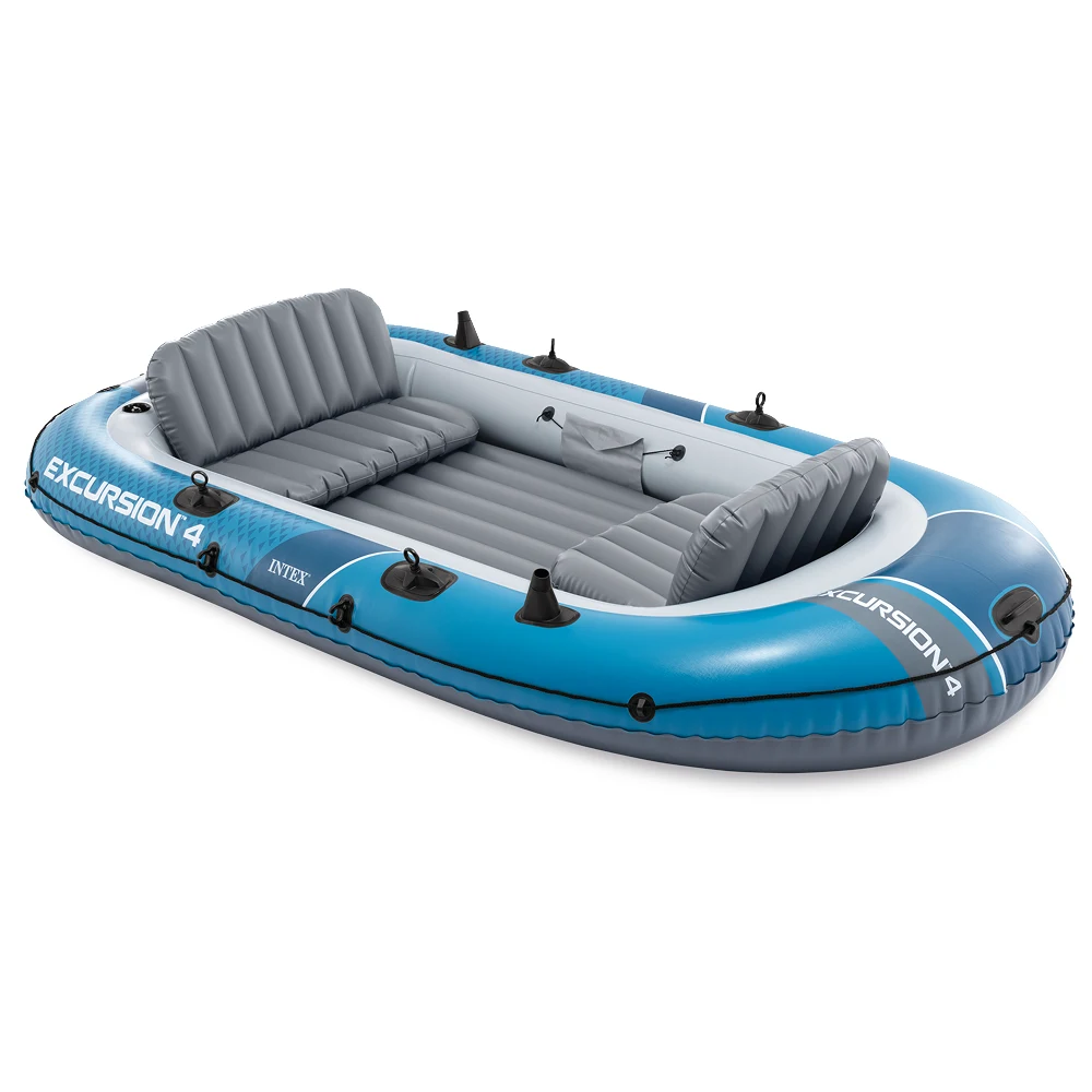 Barcă Gonflabilă Intex Excursion 4 cu vâsle și pompă – Confort, Stabilitate și Distracție pe Apă [2]
