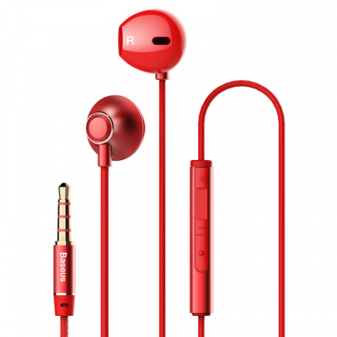 Электроника - Baseus Earphones 3.5mm Lateral H06, Red