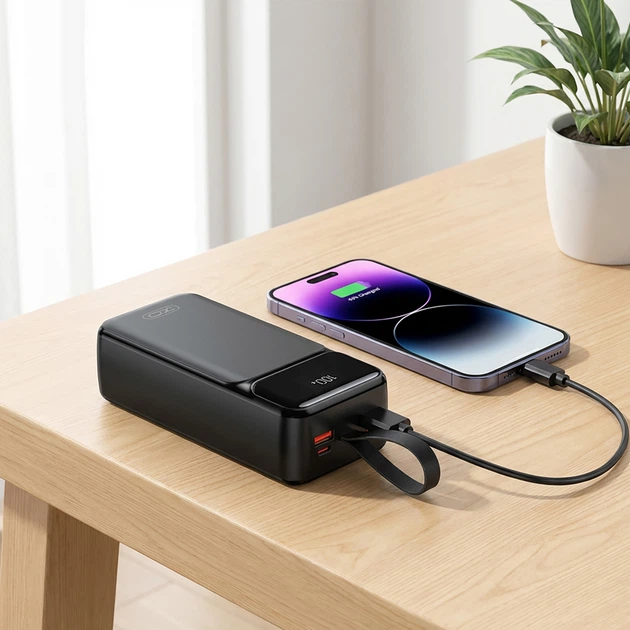 Baterie externă / Power Bank XO PR298 65W Digital Display (30000mAh, Fast Charge, USB-C 65W PD, USB-A 22.5W, Negru) [2]