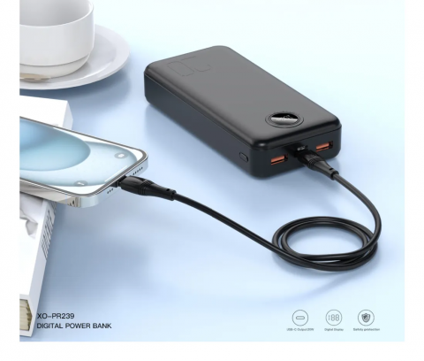 Baterie Externă PR239 USB-C 20W/USB-A 22.5W, 20000mAh, Încărcare Rapidă Digitală [1]