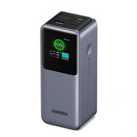 Baterie externă UGREEN Nexode Power Bank 20000mAh 130W (Fast Charge, Flight Approved, Display LED, Gri) [2]