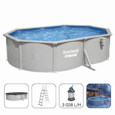Piscine cu cadru metalic - Bestway Piscină Hydrium 500×366×122 cm, 16 296 L