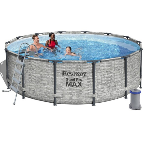 Bestway Piscină Steel Pro MAX 427x122 cm, 15232L, cadru metalic, cu pompă, scară și husă [4]