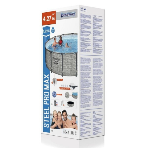 Bestway Piscină Steel Pro MAX 427x122 cm, 15232L, cadru metalic, cu pompă, scară și husă [10]