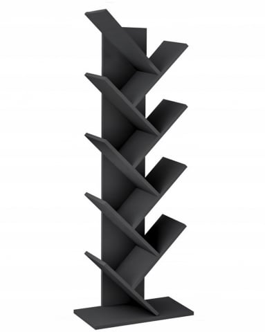 Bibliotecă tip copac Jumi, 142x50x25 cm, Negru – stil modern și funcționalitate într-un singur raft [2]