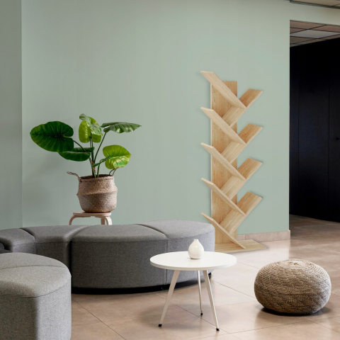 Bibliotecă tip copac Jumi, 152x50x24 cm, Stejar – design original și funcționalitate într-un singur raft [1]