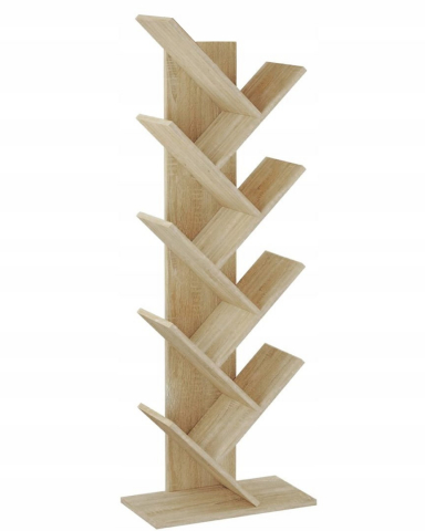 Bibliotecă tip copac Jumi, 152x50x24 cm, Stejar – design original și funcționalitate într-un singur raft [2]