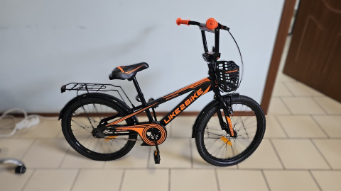 Велосипед 20″ Чёрный + Оранжевый – Прочная стальная рама, ручной тормоз, для мальчиков 6–12 лет! [2]