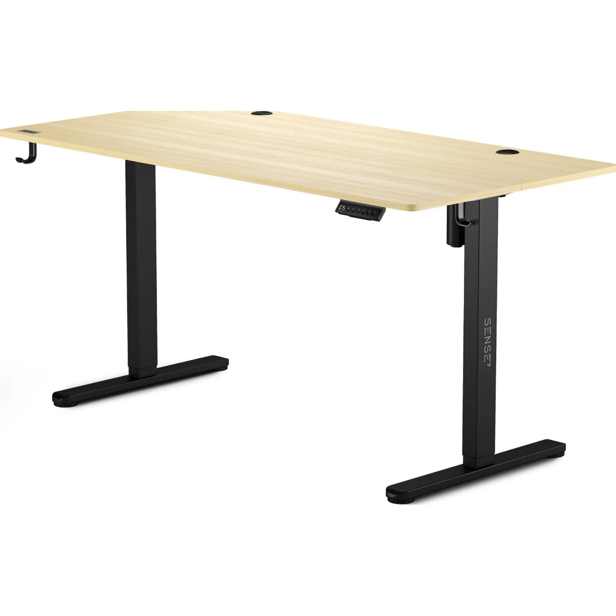 Birou reglabil pe înălțime Sense7 Nojo 140x70 Black Pine (Blat MDF, Cadru Metalic, Reglaj 72-118 cm) [7]