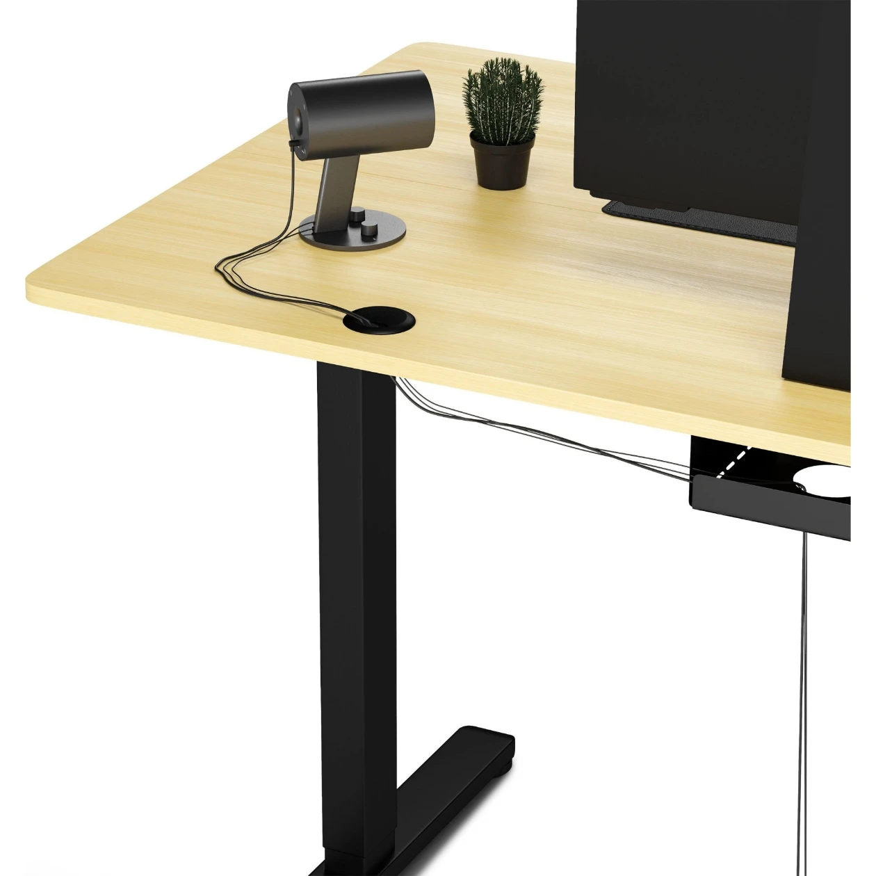 Birou reglabil pe înălțime Sense7 Nojo 140x70 Black Pine (Blat MDF, Cadru Metalic, Reglaj 72-118 cm) [2]