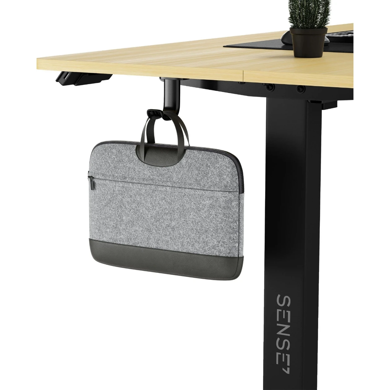 Birou reglabil pe înălțime Sense7 Nojo 140x70 Black Pine (Blat MDF, Cadru Metalic, Reglaj 72-118 cm) [5]