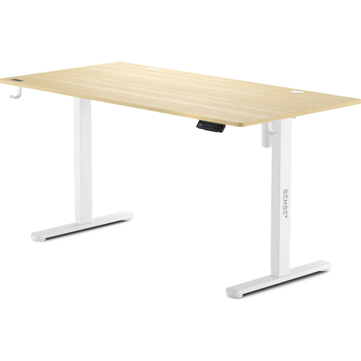 Офисные столы - Компьютерный стол с регулировкой высоты Sense7 Nojo 140x70 White Pine (Столешница МДФ, Металлический каркас, Высота 72-118 см)