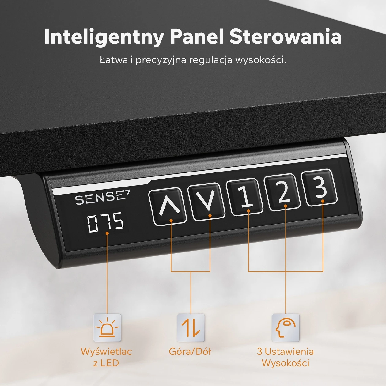 Регулируемый компьютерный стол Sense7 Nojo Light (120x60 см), Black [4]