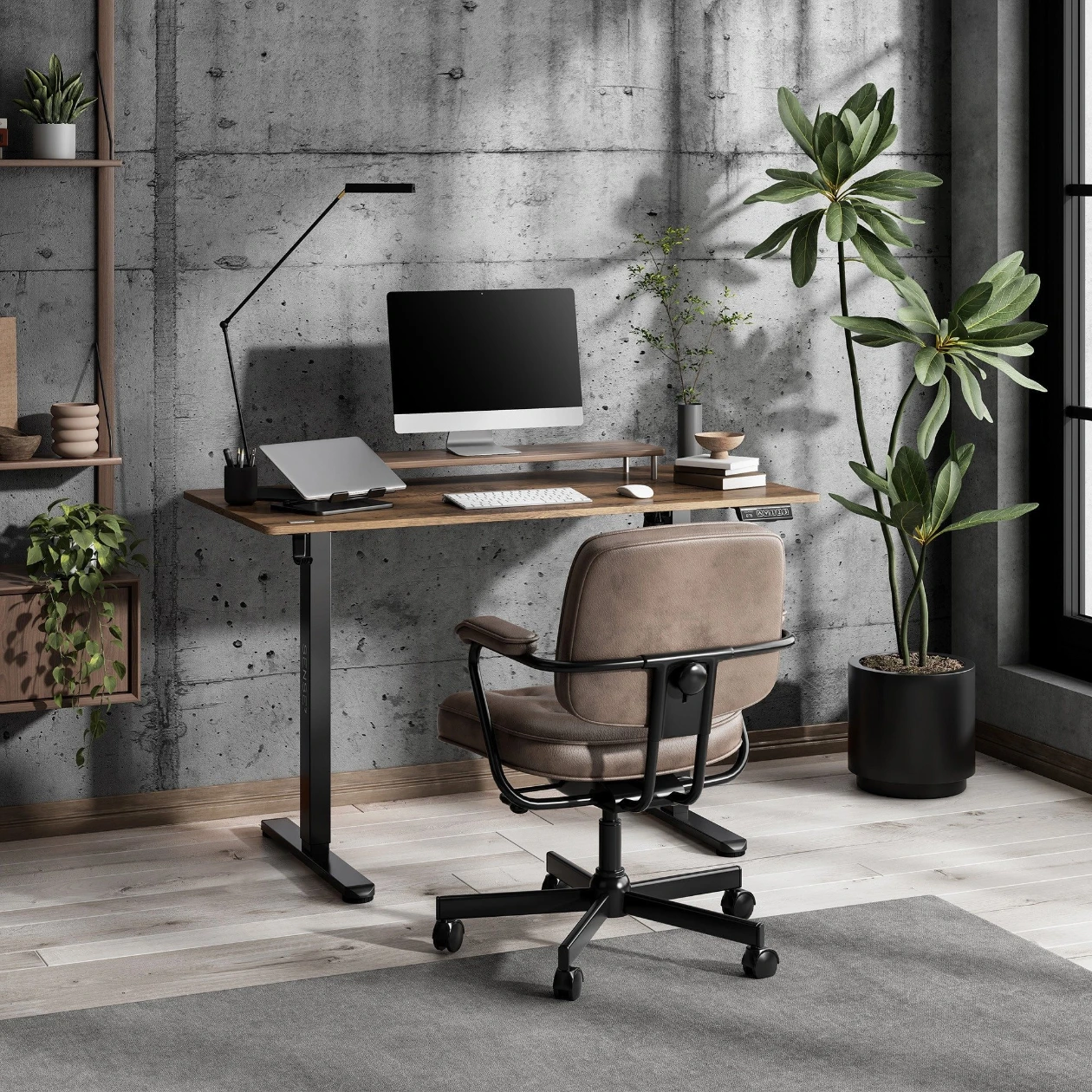 Регулируемый компьютерный стол Sense7 Nojo Light (120x60 см), Dark Brown [2]