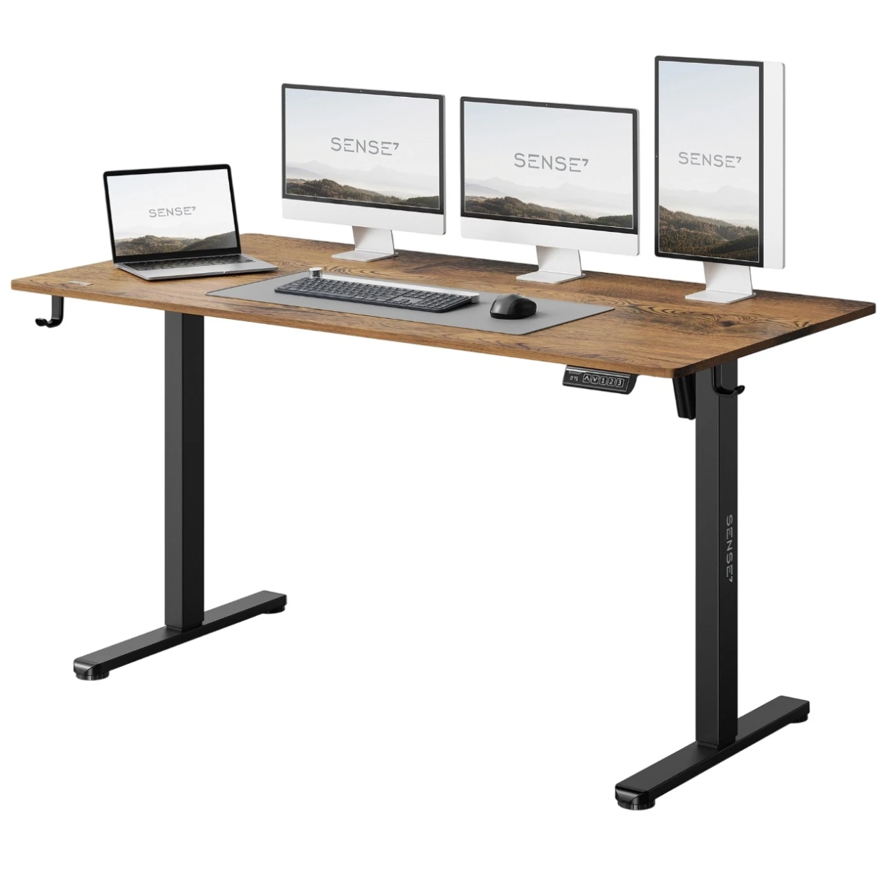 Mese pentru laptop - Регулируемый компьютерный стол Sense7 Nojo Light (140x70 см), Dark Brown