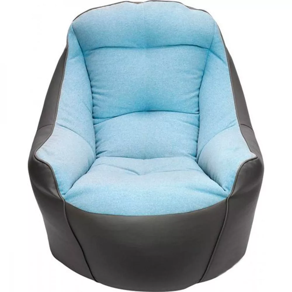 Fotolii Bean Bang - Fotoliu fără carcasă BigBoss, culoare negru cu azuriu