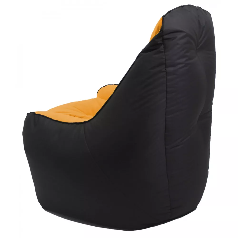 Fotoliu fără carcasă BigBoss din velur și Oxford, culoare negru cu oranj [3]