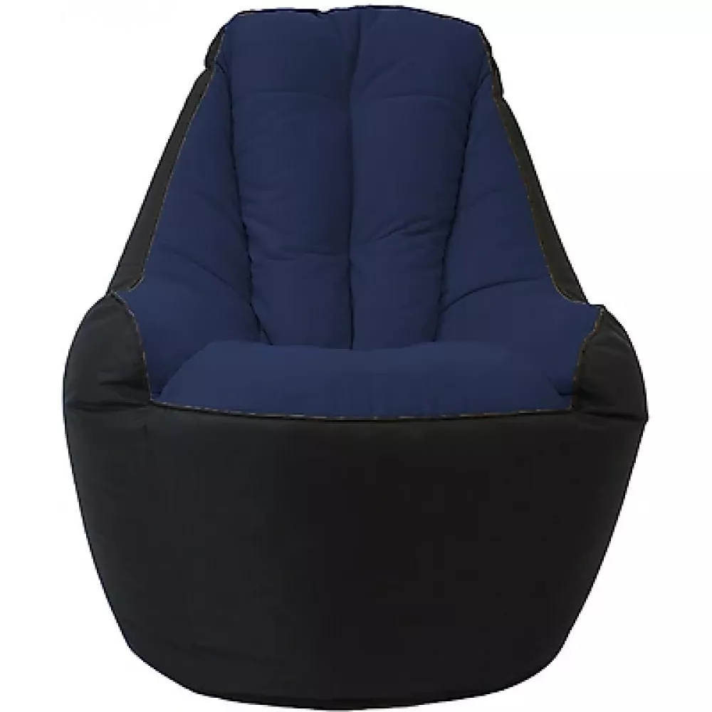 Мебель - Кресло-груша BigBoss из велюра и оксфорда, цвет чёрный с тёмно-синим