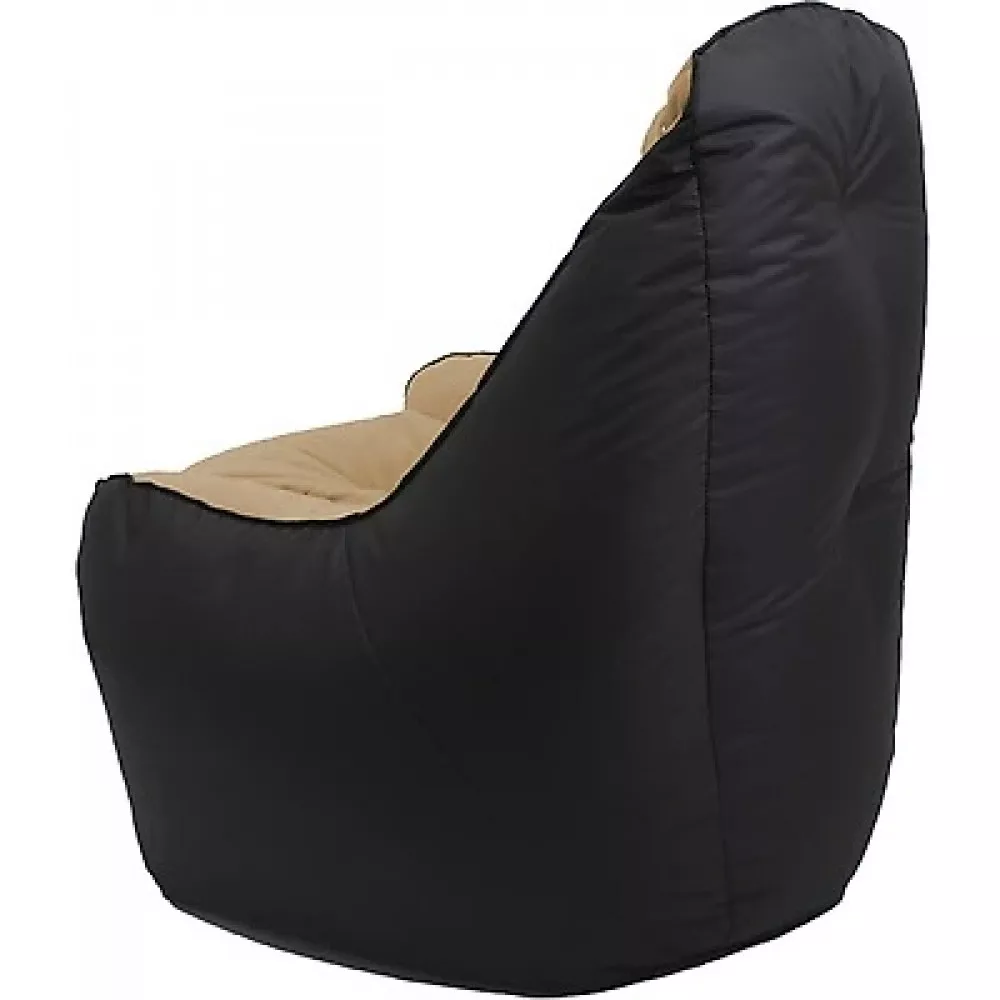 Бескаркасное кресло BigBoss из велюра и Oxford, цвет чёрный с бежевым – комфорт, стиль и надёжность [2]