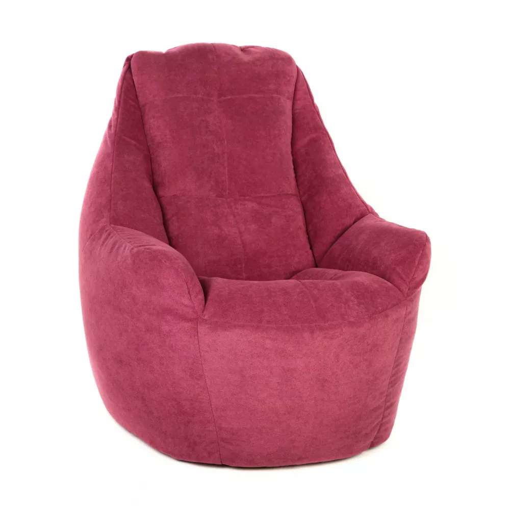 Кресло без каркаса BigBoss из велюра, цвет Сангрия [1]