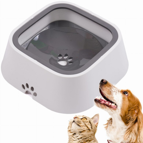 Accesorii pentru hrănirea animalelor - Bol pentru caine si pisica fara stropire, 2 litri, Jumi, Gri
