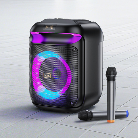 PartyBox - Портативная Bluetooth Колонка HA13 Ramon – Мощность 60Вт и 2 Беспроводных Микрофона