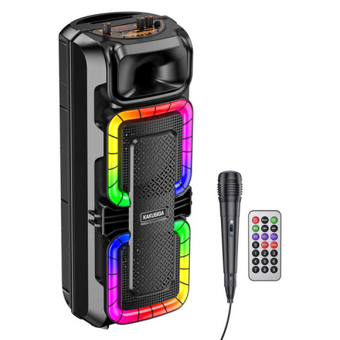 PartyBox - Беспроводная колонка KK-8214 JIWU с эффектом «огня» – стиль, звук и свет в одном устройстве!