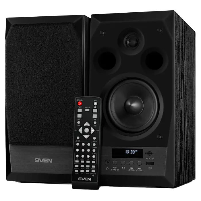 Boxe PC - Компьютерные колонки 2.0 SVEN MC-10 – 50W, Bluetooth 4.0, Радио FM, Пульт ДУ, MDF, Черные