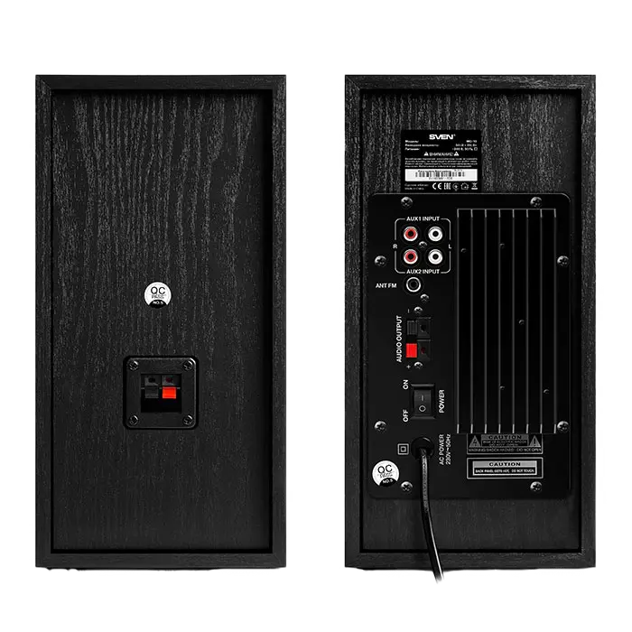 Компьютерные колонки 2.0 SVEN MC-10 – 50W, Bluetooth 4.0, Радио FM, Пульт ДУ, MDF, Черные [2]