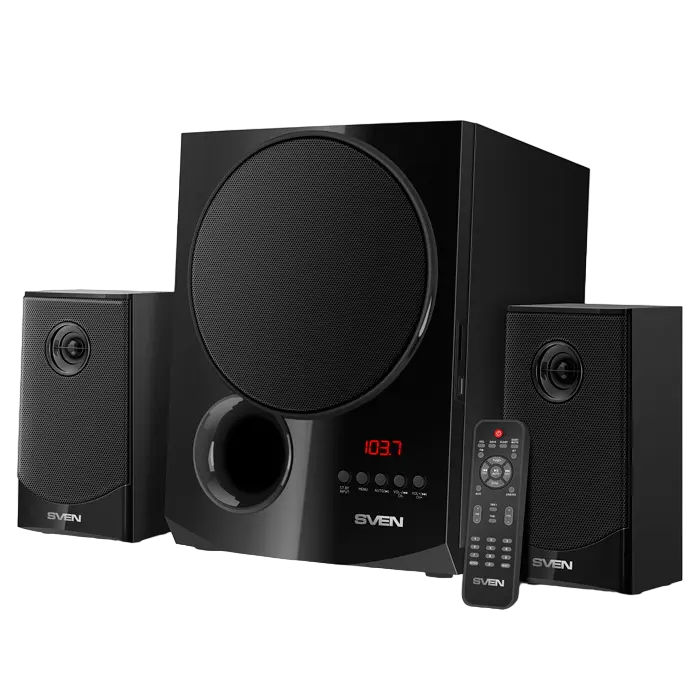 Boxe PC - Компьютерная акустика 2.1 SVEN MS-2080 – 70Вт, Bluetooth, Радио FM, USB, SD-Карта, Пульт ДУ, MDF, Черная