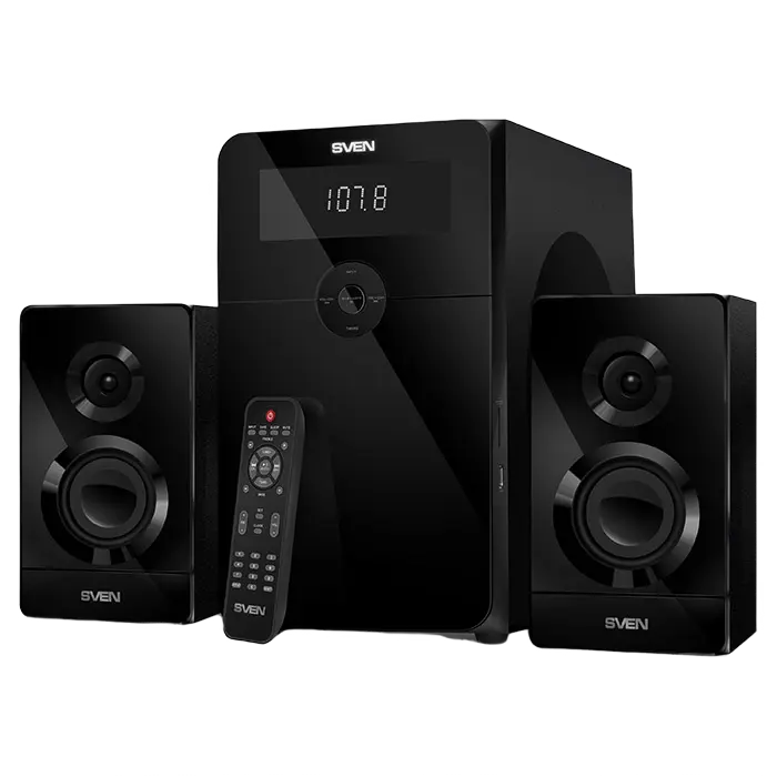 Electronice - Boxe SVEN "MS-2250" SD-card, USB, FM, remote control, Bluetooth, Black, 80w/50w + 2x15w/2.1
