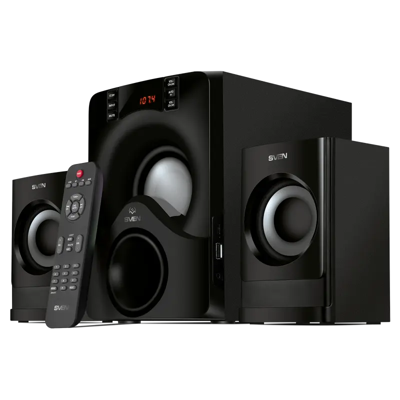 Sistem Audio 2.1 CH SVEN MS-312, Negru – Sunet Puternic și Clar pentru Birou sau Acasă [1]