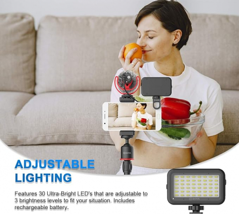 Boya Vlogger Kit Plus BY-VG350 (Led Light/Tripod/Shock Mount/Microphone With Monitoring, Super Cardiod Pattern) [3]