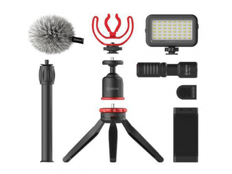 Boya Vlogger Kit Plus BY-VG350 (Led Light/Tripod/Shock Mount/Microphone With Monitoring, Super Cardiod Pattern) [7]