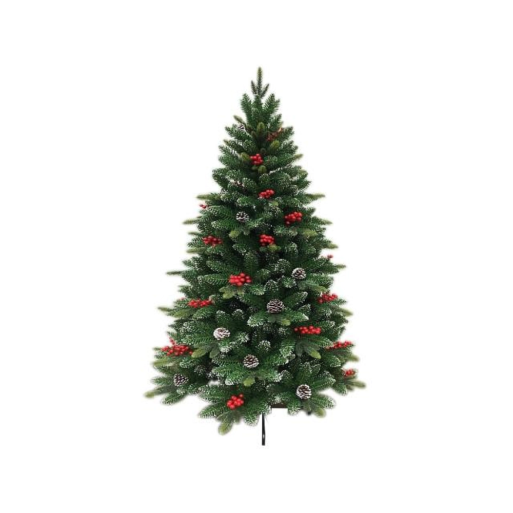 Декор - Ёлка с ягодами и шишками 180 см, PE & PVC – средняя декоративная ёлка
