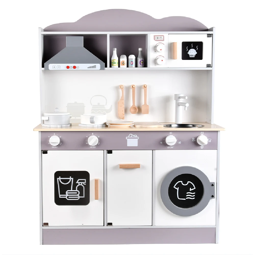 Игрушки - Детская деревянная кухня HD со светом и звуком – Маленький мир для юных шеф-поваров