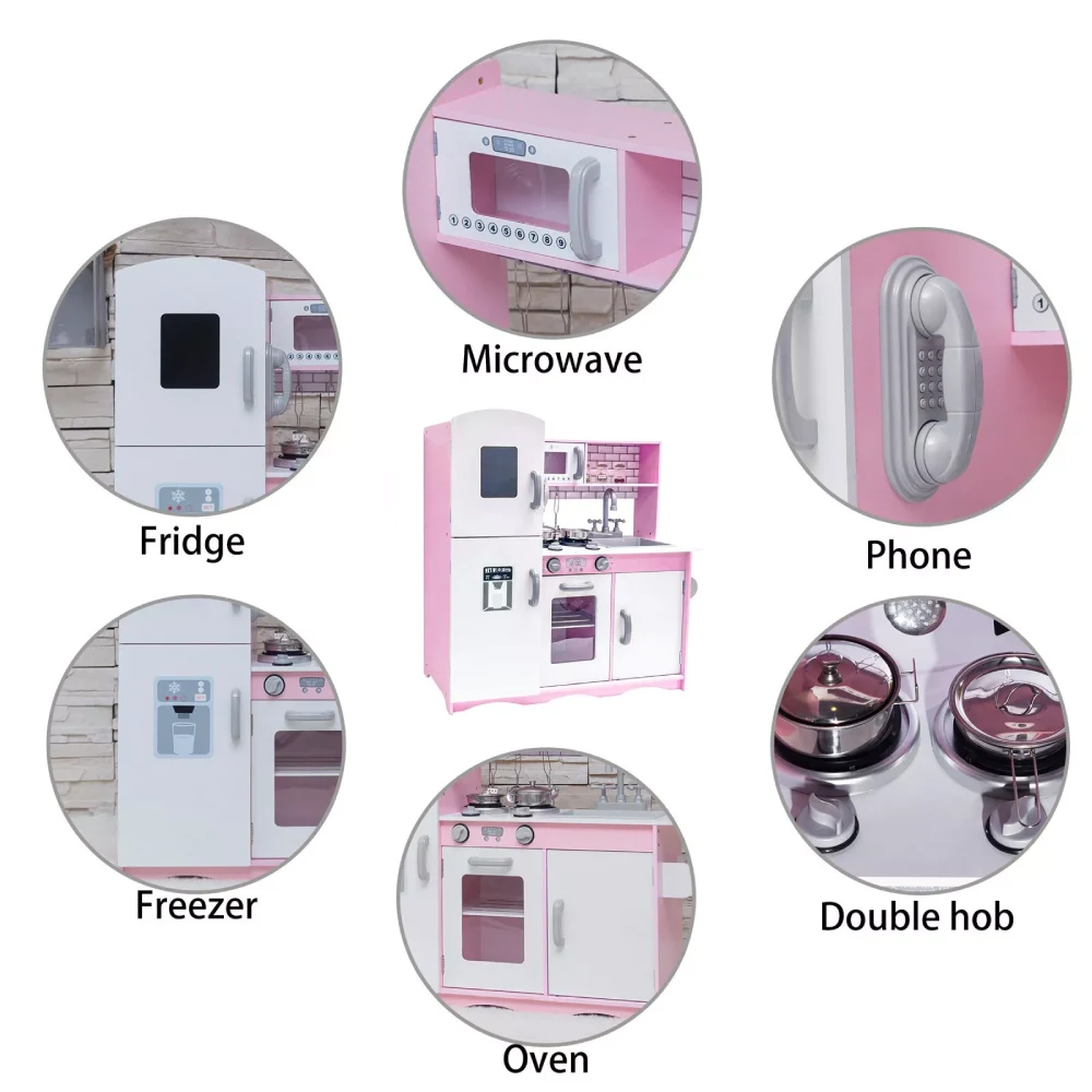 Bucătărie din lemn pentru fetițe cu sunete și lumini – Eleganță și Interactivitate (Art. 63277) [2]