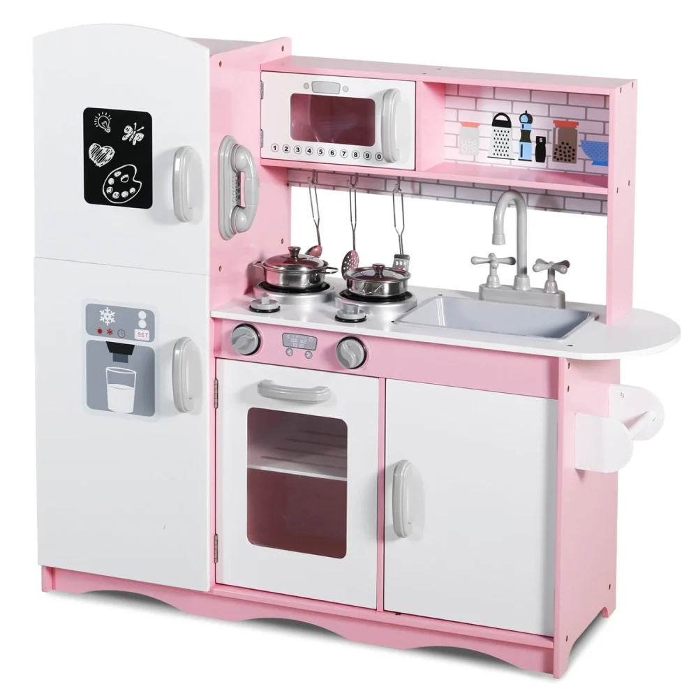 Mobilier de jucărie - Bucătărie din lemn pentru fetițe cu sunete și lumini – Eleganță și Interactivitate (Art. 63277)
