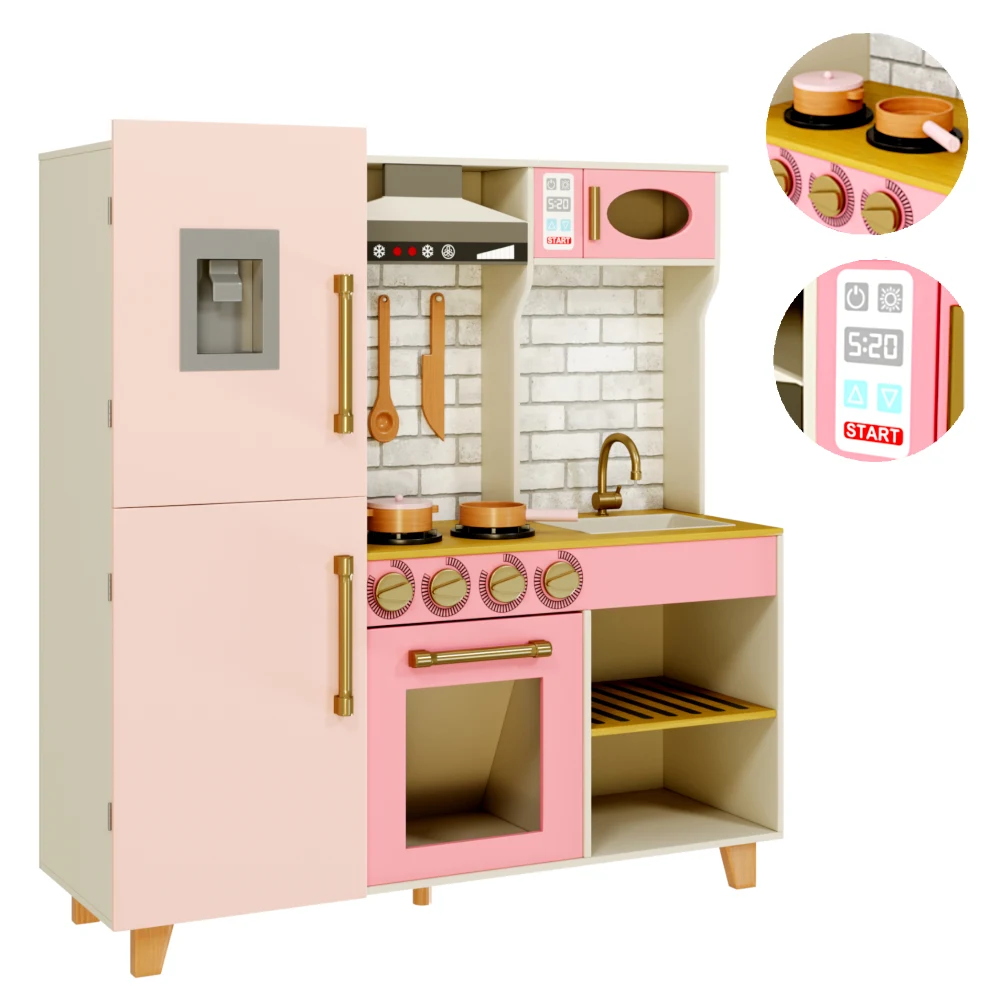 Bucătărie din lemn pentru fetițe cu sunete și lumini – Experiența completă de „mic masterchef” (Art. 63222) [2]