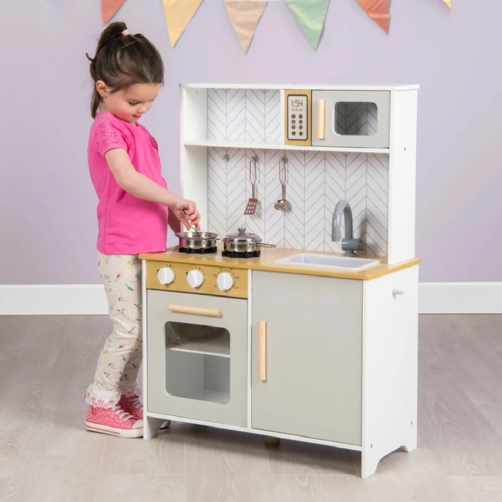 Bucătărie din lemn pentru fetițe cu sunete și lumini – Experiență culinară realistă (Art. 63307) [1]