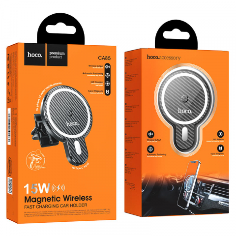 Suport Auto Wireless Rapid de Încărcare Magnetic Ultra-Rapid CA85 – Compatibil MagSafe, Performanță de Top în Mașină [5]