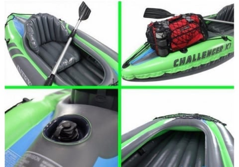 Caiac gonflabil INTEX Challenger K1 cu vâsle și pompă, 274x76x33 cm – ideal pentru aventuri pe râu și lac [9]