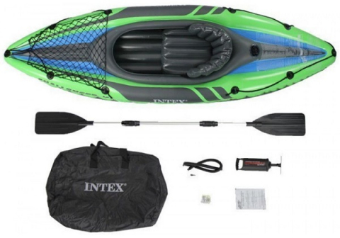 Caiac gonflabil INTEX Challenger K1 cu vâsle și pompă, 274x76x33 cm – ideal pentru aventuri pe râu și lac [6]