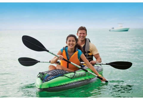 Caiac gonflabil INTEX Challenger K2 pentru 2 persoane cu vâsle și pompă, 351x76x38 cm – ideal pentru aventuri în doi pe apă [6]