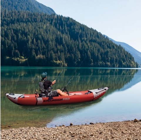 Caiac gonflabil INTEX Excursion Pro K2 cu vâsle și pompă, 384x94x46 cm – performanță și confort pentru 2 persoane [3]