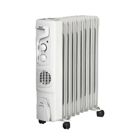 Радиаторы отопления - Масляный радиатор + Turbo Fan RAF R.0929W, 9 секций, 2400 Вт, Белый